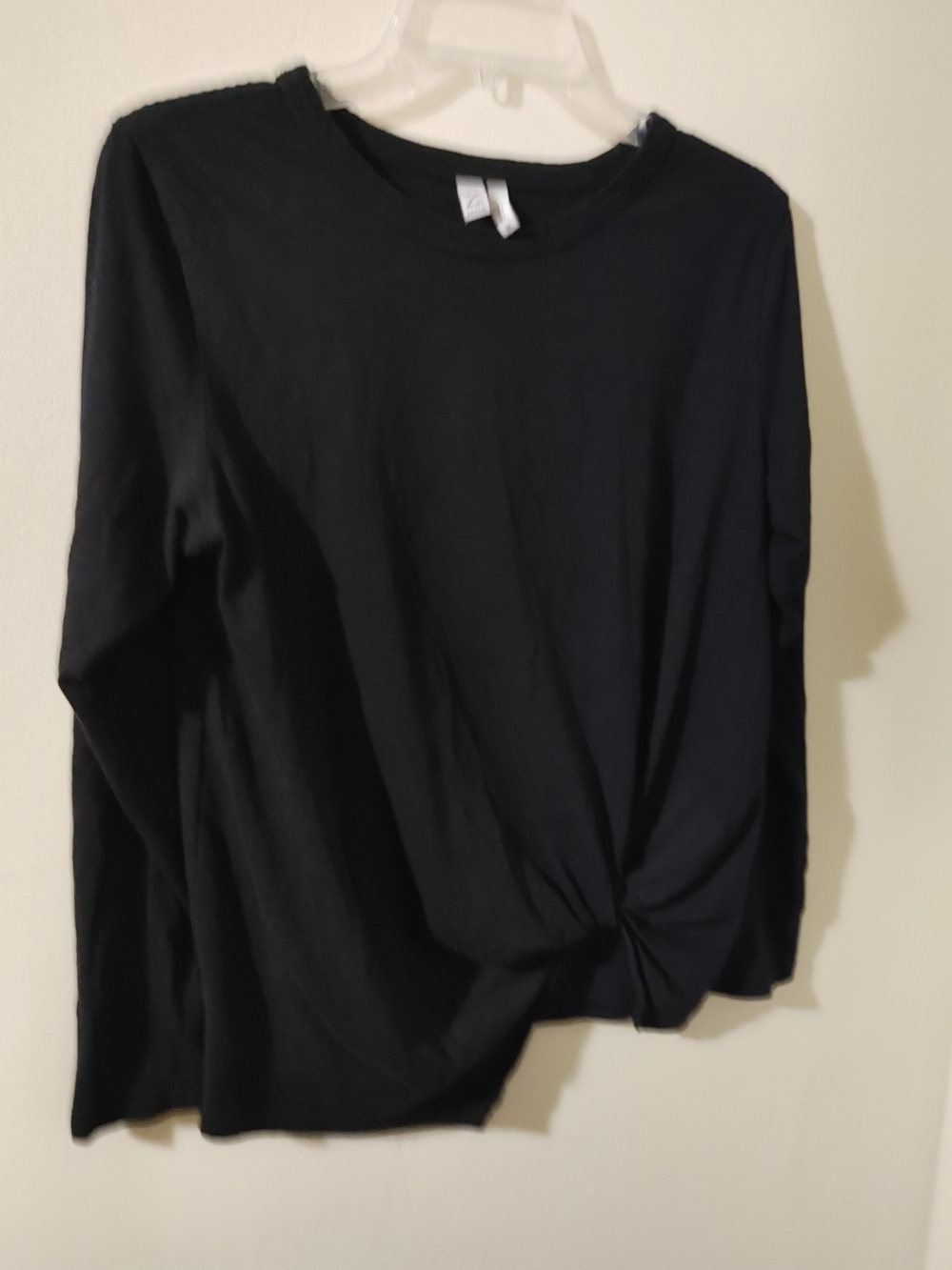 Zella Black Long Sleeve Twist Front Top